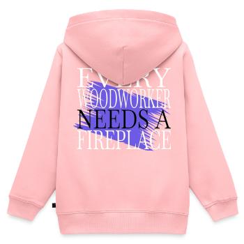 proud carpenter skull tshirts humor lumber tree - Kinder Premium Organic Zip Hoodie - Rosa - Hinten - AI Model Kid Female (0cm)