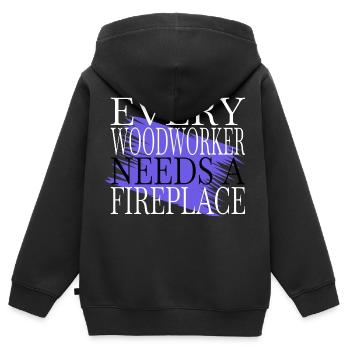 proud carpenter skull tshirts humor lumber tree - Kinder Premium Organic Zip Hoodie - Schwarz - Hinten - AI Model Kid Male (0cm)