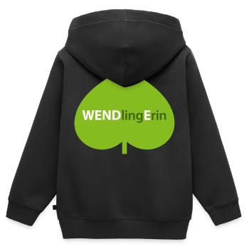 WENDlingErin - Kinder Premium Organic Zip Hoodie - Schwarz - Hinten - AI Model Kid Male (0cm)