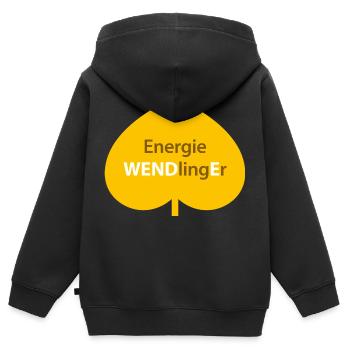 Energie WENDlingEr - Kinder Premium Organic Zip Hoodie - Schwarz - Hinten - AI Model Kid Male (0cm)