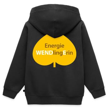 Energie WENDlingErin - Kinder Premium Organic Zip Hoodie - Schwarz - Hinten - AI Model Kid Male (0cm)