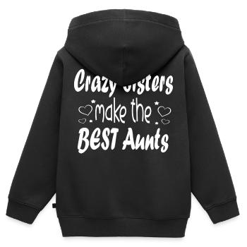 Crazy Sisters make the best Aunts - Kinder Premium Organic Zip Hoodie - Schwarz - Hinten - AI Model Kid Male (0cm)