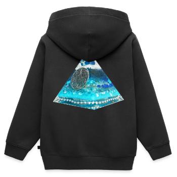 Plejaden Pyramide - Kinder Premium Organic Zip Hoodie - Schwarz - Hinten - AI Model Kid Male (0cm)