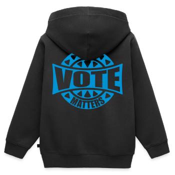 your vote matters Zitat - Kinder Premium Organic Zip Hoodie - Schwarz - Hinten - AI Model Kid Male (0cm)