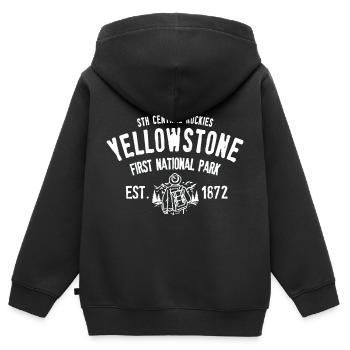 Yellowstone national park - Sweat Premium à capuche zippé enfant bio - noir - Dos - AI Model Kid Male (0cm)