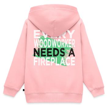 axes geek felling present the carpenters lumber - Kinder Premium Organic Zip Hoodie - Rosa - Hinten - AI Model Kid Female (0cm)