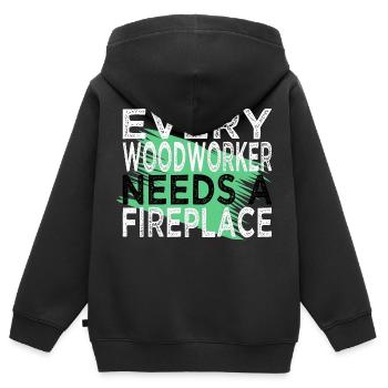 axes geek felling present the carpenters lumber - Kinder Premium Organic Zip Hoodie - Schwarz - Hinten - AI Model Kid Male (0cm)
