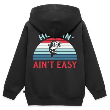 Fischer Fischen Angeln Angel Angler Fische Fisch - Kinder Premium Organic Zip Hoodie - Schwarz - Hinten - AI Model Kid Male (0cm)