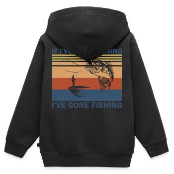 Fischer Fischen Angeln Angel Angler Fische Fisch - Kinder Premium Organic Zip Hoodie - Schwarz - Hinten - AI Model Kid Male (0cm)