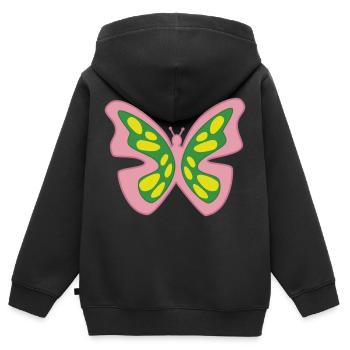 Schmetterling aus Licht - Kinder Premium Organic Zip Hoodie - Schwarz - Hinten - AI Model Kid Male (0cm)