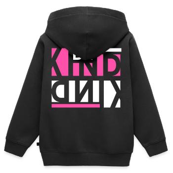 Soyez gentil - Sweat Premium à capuche zippé enfant bio - noir - Dos - AI Model Kid Male (0cm)