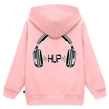 Kopfhörer Headphones Auriculares Headset HUP!! - Kinder Premium Organic Zip Hoodie - Rosa - Hinten - AI Model Kid Female (0cm)