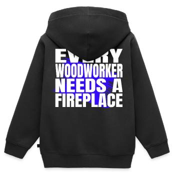 awesome funny carpenter quotes cutter - Kinder Premium Organic Zip Hoodie - Schwarz - Hinten - AI Model Kid Male (0cm)