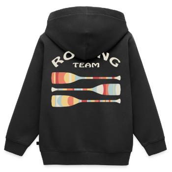 Paddel - Kinder Premium Organic Zip Hoodie - Schwarz - Hinten - AI Model Kid Male (0cm)