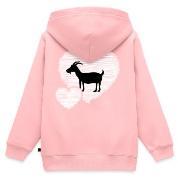 Ziege Biohof Tierhaltung Ziegenhirte "goat-love" - Kinder Premium Organic Zip Hoodie - Rosa - Hinten - AI Model Kid Female (0cm)