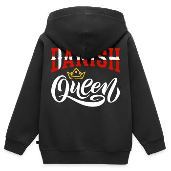 Danish Queen Denmark Danish Denmark Flag - Kids Premium Organic Zip-up Hoodie - black - Back - AI Model Kid Male (0cm)