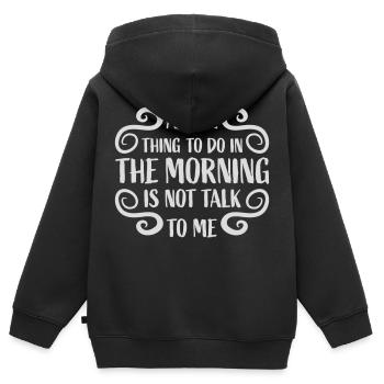 not talk to me - Kids Premium Organic Zip-up Hoodie - black - Back - AI Model Kid Male (0cm)