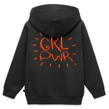 Frauenpower - Kinder Premium Organic Zip Hoodie - Schwarz - Hinten - AI Model Kid Male (0cm)