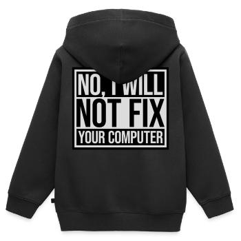 Ne pas réparer votre ordinateur - Sweat Premium à capuche zippé enfant bio - noir - Dos - AI Model Kid Male (0cm)