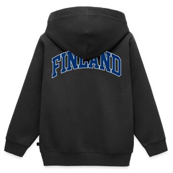 FINLANDE - Sweat Premium à capuche zippé enfant bio - noir - Dos - AI Model Kid Male (0cm)