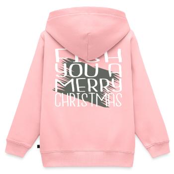 Dino Axolotls Fiskehoved Dinosaur Tshirt Grillning - Premium børne zip-hættetrøje økologisk - rosa - Bagpå - AI Model Kid Female (0cm)