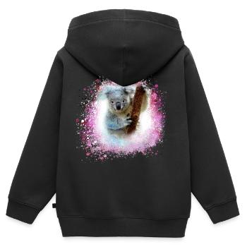 koala ,pink,graffiti,malerei,koalabär, brush - Kinder Premium Organic Zip Hoodie - Schwarz - Hinten - AI Model Kid Male (0cm)