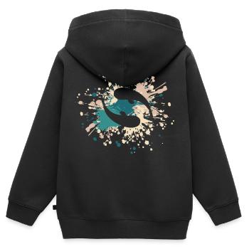Éclaboussure de couleur de poisson - Sweat Premium à capuche zippé enfant bio - noir - Dos - AI Model Kid Male (0cm)