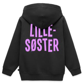 Kleine Schwester - Kinder Premium Organic Zip Hoodie - Schwarz - Hinten - AI Model Kid Male (0cm)