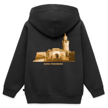 Friedberg Burg Hessen Gymnasium - Kids Premium Organic Zip-up Hoodie - black - Back - AI Model Kid Male (0cm)
