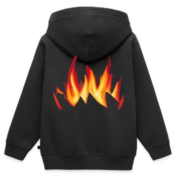 Lagerfeuer Camping Natur Falmmen Feuer Flamme 4 - Kinder Premium Organic Zip Hoodie - Schwarz - Hinten - AI Model Kid Male (0cm)