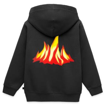 Lagerfeuer Camping Natur Falmmen Feuer Flamme 3 - Kinder Premium Organic Zip Hoodie - Schwarz - Hinten - AI Model Kid Male (0cm)