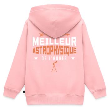 ÉLU MEILLEUR ASTROPHYSICIEN DE L'ANNÉE - Sweat Premium à capuche zippé enfant bio - rose - Dos - AI Model Kid Female (0cm)