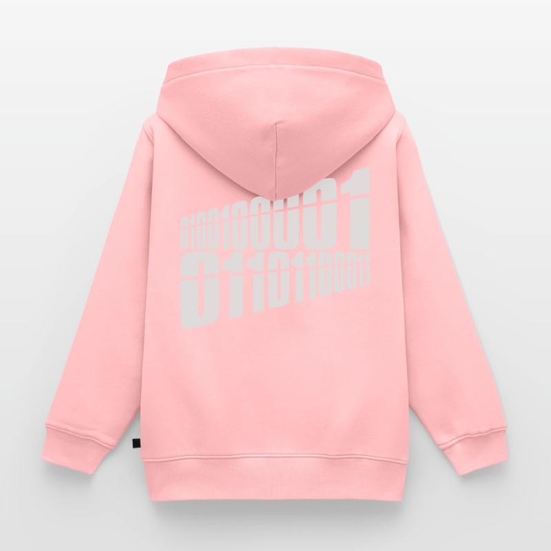 Binary Code Program Language Kids Premium Organic Zip-up Hoodie