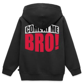 come at me bro - Kinder Premium Organic Zip Hoodie - Schwarz - Hinten - AI Model Kid Male (0cm)