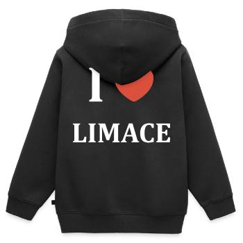 i love Limace - Sweat Premium à capuche zippé enfant bio - noir - Dos - AI Model Kid Male (0cm)