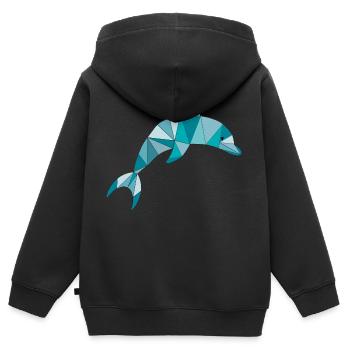 delfin gruen - Kinder Premium Organic Zip Hoodie - Schwarz - Hinten - AI Model Kid Male (0cm)