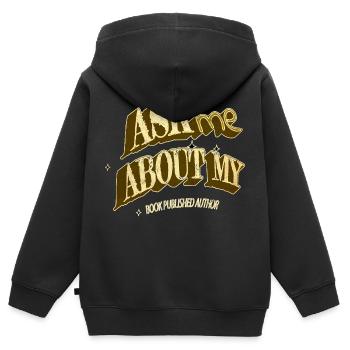 blog present fun blogger editor authors - Kinder Premium Organic Zip Hoodie - Schwarz - Hinten - AI Model Kid Male (0cm)