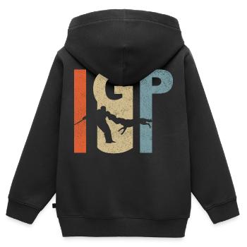 IGP Hundesport Schutzhund - Kinder Premium Organic Zip Hoodie - Schwarz - Hinten - AI Model Kid Male (0cm)