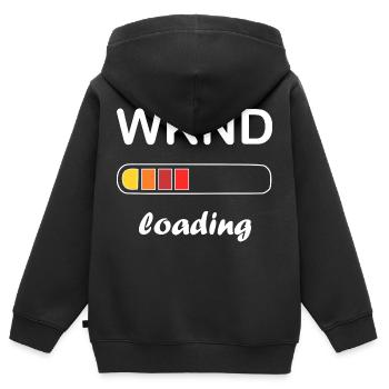 weekend loading / Warten auf das Wochenende - Kinder Premium Organic Zip Hoodie - Schwarz - Hinten - AI Model Kid Male (0cm)