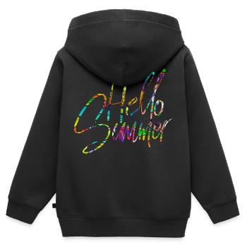 Bonjour Summer - Sweat Premium à capuche zippé enfant bio - noir - Dos - AI Model Kid Male (0cm)