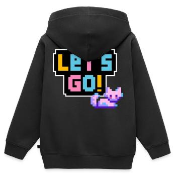 Let's Go! - Kids Premium Organic Zip-up Hoodie - black - Back - AI Model Kid Male (0cm)