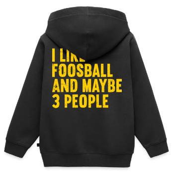Tischfußball - Kinder Premium Organic Zip Hoodie - Schwarz - Hinten - AI Model Kid Male (0cm)