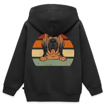 Bloodhound Hund Bluthund - Kinder Premium Organic Zip Hoodie - Schwarz - Hinten - AI Model Kid Male (0cm)