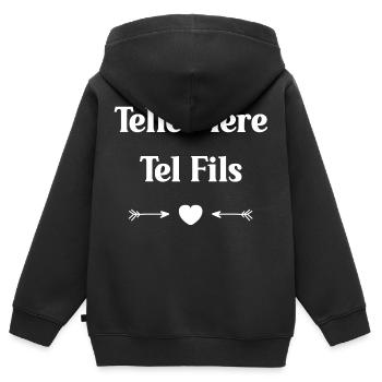 Telle mère tel fils - Sweat Premium à capuche zippé enfant bio - noir - Dos - AI Model Kid Male (0cm)