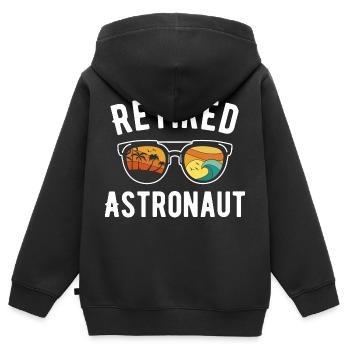 Retired astronaut Beach Bum - Kids Premium Organic Zip-up Hoodie - black - Back - AI Model Kid Male (0cm)