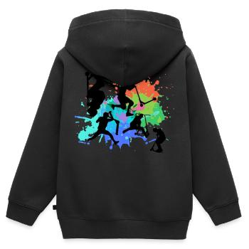 Stuntscooter,Trickscooter,tricks,stunt,e-scooter - Kinder Premium Organic Zip Hoodie - Schwarz - Hinten - AI Model Kid Male (0cm)