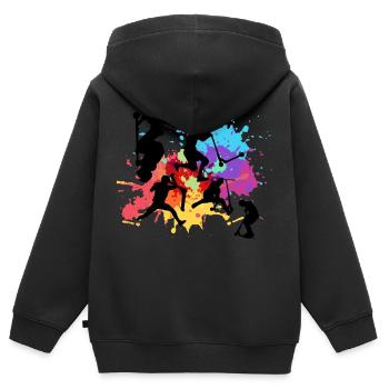 Stuntscooter,Trickscooter,tricks,stunt,e-scooter - Kinder Premium Organic Zip Hoodie - Schwarz - Hinten - AI Model Kid Male (0cm)