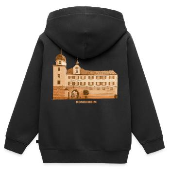 Rosenheim Museum Oberbayern Alpenvorland Bayern - Kinder Premium Organic Zip Hoodie - Schwarz - Hinten - AI Model Kid Male (0cm)