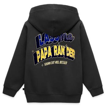 eine familie ein team lieben geschenkidee humor - Kinder Premium Organic Zip Hoodie - Schwarz - Hinten - AI Model Kid Male (0cm)