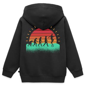 Kunstrad Fahrrad Einrad - Kinder Premium Organic Zip Hoodie - Schwarz - Hinten - AI Model Kid Male (0cm)